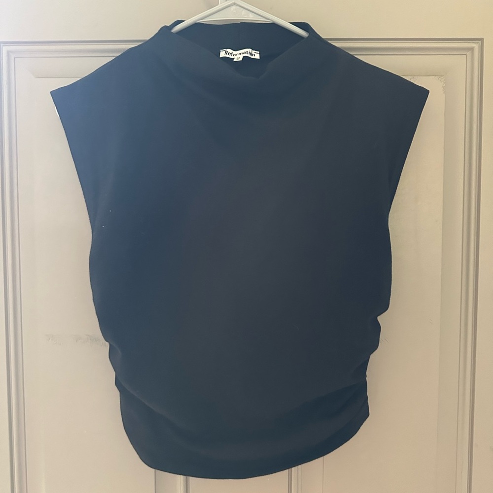 Reformation Lindy Ruched cropped top